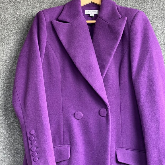 Sergio Hudson x Target Full-Length Notch Lapel Coat Sz S Purple Office Preppy - Picture 3 of 15